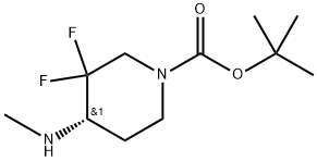 tert-Butyl (S)-3,3-difluoro-4-(methylamino)piperidine-1-carboxylate Structure