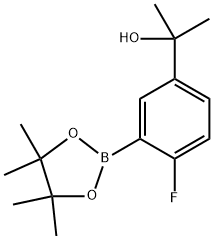 Benzenemethanol, 4-fluoro-α,α-dimethyl-3-(4,4,5,5-tetramethyl-1,3,2-dioxaborolan-2-yl)- Structure