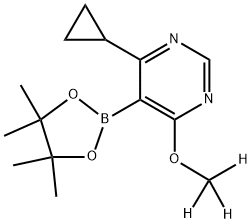 4-环丙基-6-(甲氧基-D3)-5-(4,4,5,5-四甲基-1,3,2-二氧杂硼-2-基)嘧啶,2821754-02-1,结构式