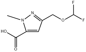 3-((二氟甲氧基)甲基)-1-甲基-1H-吡唑-5-羧酸, 2821785-86-6, 结构式