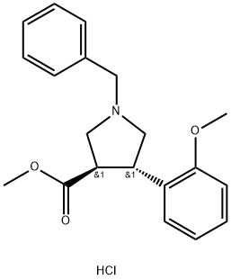 REL-(3R,4S)-1-苄基-4-(2-甲氧基苯基)吡咯烷-3-羧酸甲酯盐酸盐,2828431-93-0,结构式