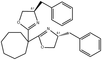 Oxazole, 2,2'-cycloheptylidenebis[4,5-dihydro-4-(phenylmethyl)-, (4R,4'R)- Struktur