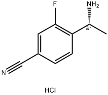 (R)-4-(1-氨基乙基)-3-氟苯甲腈盐酸盐, 2828432-13-7, 结构式