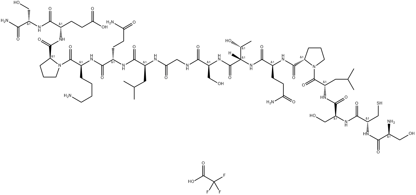 H-Ser-Cys-Ser-Leu-Pro-Gln-Thr-Ser-Gly-Leu-Gln-Lys-Pro-Glu-Ser-NH2 trifluoroacetate|(S)-5-(((S)-1-氨基-3-羟基-1-氧代丙烷-2-基)氨基)-4-((S)-1-((3S,6S,9S,15S,18S,21S)-1-((S)-1-((S)-2-((S)-2-((R)-2-((S)-2-氨基-3-羟基丙胺基)-3-巯基丙胺基)-3-羟基丙胺基)-4-甲基戊酰基)吡咯烷-2-基)-3,18-双(3-氨基-3-氧代丙基)-21-(4-氨基丁基)-6-((R)-1-羟乙基)-9-(羟甲基)-15-丁基-1,4,7,10,13,16,19-七氧代-2,5,8,11,14,17,20-七