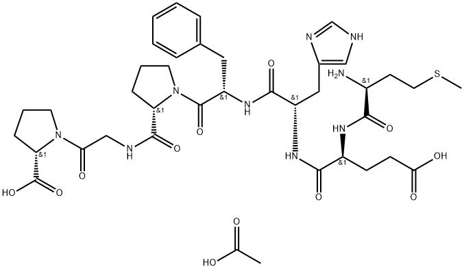 L-Proline, L-methionyl-L-α-glutamyl-L-histidyl-L-phenylalanyl-L-prolylglycyl-, acetate (1:1) Structure