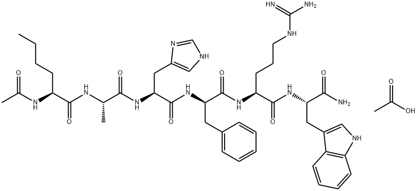 L-Tryptophanamide, N-acetyl-L-norleucyl-L-alanyl-L-histidyl-D-phenylalanyl-L-arginyl-, acetate (1:1)|(S)-N-((6S,9R,12S,15S)-12-((1H-咪唑-5-基)甲基)-1-氨基-6-((S)-1-氨基-3-(1H-吲哚-3-基)-1-氧代丙烷-2-基)氨甲酰基)-9-苄基-1-亚氨基-8,11,14-三氧代-2,7,10,13-四氮杂十六烷-15-基)-2-乙酰胺乙酸盐