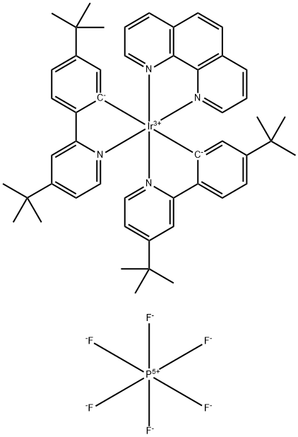 Iridium-(1,10-phenanthroline-κN1,κN10)bis[5-(1,1-dimethylethyl)-2-[4-(1,1-dimethylethyl)-2-pyridinyl-κN]phenyl-κC]-(OC-6-33)-hexafluorophosphate Struktur
