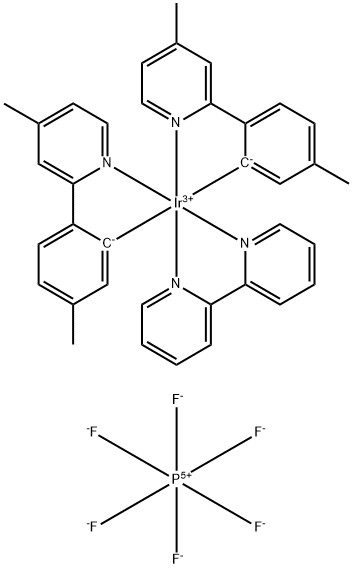 Iridium-(2,2'-bipyridine-κN1,κN1')bis[5-methyl-2-(4-methyl-2-pyridinyl-κN)phenyl-κC]-(OC-6-33)-hexafluorophosphate Structure