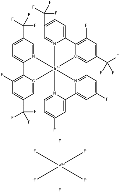 (4,4'-二氟-2,2'-联吡啶-ΚN1,ΚN1')双[(3-氟-5-三氟甲基)-2-(5-三氟甲基-2-吡啶基-ΚN)苯基-ΚC]铱 六氟磷酸盐,2828438-00-0,结构式