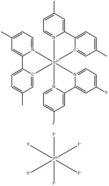 (4,4'-二氟-2,2'-联吡啶-ΚN1,ΚN1')双[5-甲基-2-(4-甲基-2-吡啶基-ΚN)苯基-ΚC]铱 六氟磷酸盐,2828438-04-4,结构式