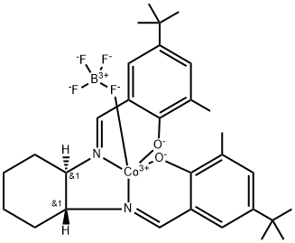 2,2'-[(1R,2R)-1,2-Cyclohexanediylbis[(nitrilo-κN)methylidyne]]bis[4-bis(1,1-dimethylethyl)-6-methyl-phenolato-κO]](2-)][tetrafluoroborato(1-)-κF]cobalt Structure