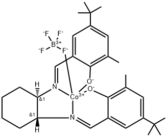 2,2'-[(1R,2R)-1,2-Cyclohexanediylbis[(nitrilo-κN)methylidyne]]bis[4-bis(1,1-dimethylethyl)-6-methyl-phenolato-κO]](2-)][tetrafluoroborato(1-)-κF]cobalt Struktur