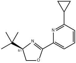 (R)-4-(叔丁基)-2-(6-环丙基吡啶-2-基)-4,5-二氢恶唑,2828438-55-5,结构式