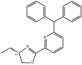 Pyridine, 2-(diphenylmethyl)-6-[(4S)-4-ethyl-4,5-dihydro-2-oxazolyl]- Struktur