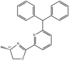 Pyridine, 2-[(4S)-4,5-dihydro-4-methyl-2-oxazolyl]-6-(diphenylmethyl)- Struktur