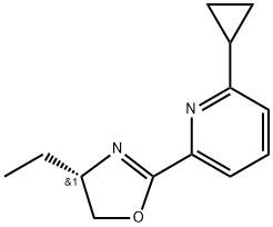 Pyridine, 2-cyclopropyl-6-[(4S)-4-ethyl-4,5-dihydro-2-oxazolyl]- Struktur