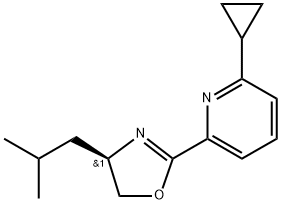(R)-2-(6-Cyclopropylpyridin-2-yl)-4-isobutyl-4,5-dihydrooxazole Struktur