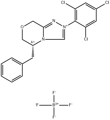 (R)-5-苄基-2-(2,4,6-三氯苯基)-5,6-二氢-8H-[1,2,4]三唑并[3,4-C][1,4]恶嗪-2-鎓 四氟硼酸盐,2828438-91-9,结构式