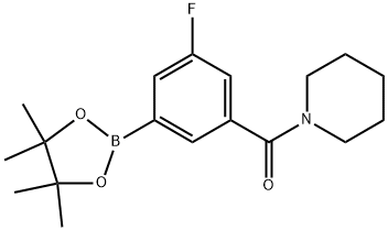 (3-氟-5-(4,4,5,5-四甲基-1,3,2-二氧硼杂环戊烷-2-基)苯基)(哌啶-1-基)甲酮,2828439-38-7,结构式