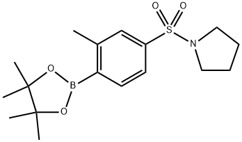 Pyrrolidine, 1-[[3-methyl-4-(4,4,5,5-tetramethyl-1,3,2-dioxaborolan-2-yl)phenyl]sulfonyl]- 化学構造式