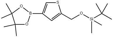 叔丁基二甲基((4-(4,4,5,5-四甲基-1,3,2-二氧硼杂环戊烷-2-基)噻吩-2-基)甲氧基)硅烷,2828439-46-7,结构式