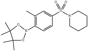 Piperidine, 1-[[3-methyl-4-(4,4,5,5-tetramethyl-1,3,2-dioxaborolan-2-yl)phenyl]sulfonyl]- Struktur