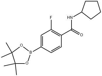 Benzamide, N-cyclopentyl-2-fluoro-4-(4,4,5,5-tetramethyl-1,3,2-dioxaborolan-2-yl)- Structure