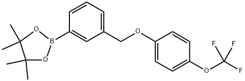 1,3,2-Dioxaborolane, 4,4,5,5-tetramethyl-2-[3-[[4-(trifluoromethoxy)phenoxy]methyl]phenyl]-|4,4,5,5-四甲基-2-(3-((4-(三氟甲氧基)苯氧基)甲基)苯基)-1,3,2-二氧硼杂环戊烷