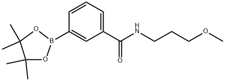 Benzamide, N-(3-methoxypropyl)-3-(4,4,5,5-tetramethyl-1,3,2-dioxaborolan-2-yl)- Structure