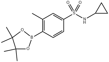 N-环丙基-3-甲基-4-(4,4,5,5-四甲基-1,3,2-二氧硼杂环戊烷-2-基)苯磺酰胺, 2828444-22-8, 结构式