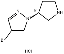 (R)-4-bromo-1-(pyrrolidin-3-yl)-1H-pyrazole hydrochloride Struktur