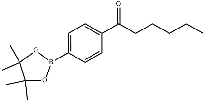 1-(4-(4,4,5,5-四甲基-1,3,2-二氧硼杂环戊烷-2-基)苯基)己烷-1-酮 结构式