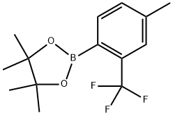 4,4,5,5-四甲基-2-(4-甲基-2-(三氟甲基)苯基)-1,3,2-二氧硼杂环戊烷 结构式