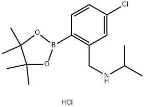 N-(5-Chloro-2-(4,4,5,5-tetramethyl-1,3,2-dioxaborolan-2-yl)benzyl)propan-2-amine hydrochloride 化学構造式
