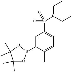 Benzenesulfonamide, N,N-diethyl-4-methyl-3-(4,4,5,5-tetramethyl-1,3,2-dioxaborolan-2-yl)- Structure