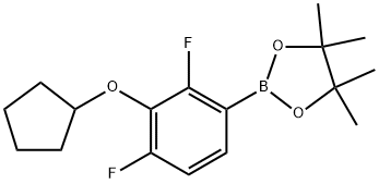 2-(3-(环戊氧基)-2,4-二氟苯基)-4,4,5,5-四甲基-1,3,2-二氧硼杂环戊烷, 2828446-08-6, 结构式