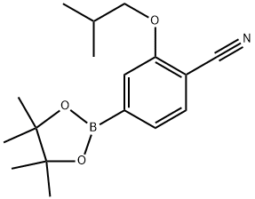 Benzonitrile, 2-(2-methylpropoxy)-4-(4,4,5,5-tetramethyl-1,3,2-dioxaborolan-2-yl)- 化学構造式