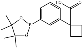 Cyclobutanecarboxylic acid, 1-[3-(4,4,5,5-tetramethyl-1,3,2-dioxaborolan-2-yl)phenyl]- 化学構造式