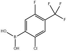 2-氯-5-氟-4-(三氟甲基)苯基]硼酸, 2828447-12-5, 结构式
