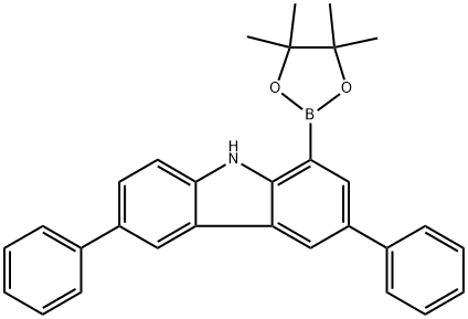 3,6-bis(Phenyl)-1-(4,4,5,5-tetramethyl-1,3,2-dioxaborolan-2-yl)-9H-carbazole 化学構造式