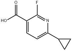 6-cyclopropyl-2-fluoronicotinic acid 化学構造式