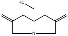 (2,6-Dimethylenetetrahydro-1H-pyrrolizin-7a(5H)-yl)methanol 化学構造式