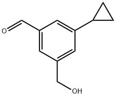 3-Cyclopropyl-5-(hydroxymethyl)benzaldehyde Struktur