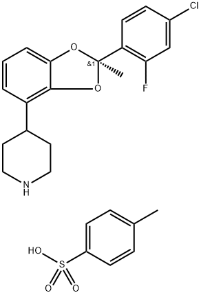 Piperidine, 4-[(2R)-2-(4-chloro-2-fluorophenyl)-2-methyl-1,3-benzodioxol-4-yl]-, compd. with 4-methy|4-甲基苯磺酸
