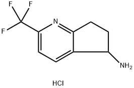 5H-Cyclopenta[b]pyridin-5-amine, 6,7-dihydro-2-(trifluoromethyl)-, hydrochloride (1:2) Structure