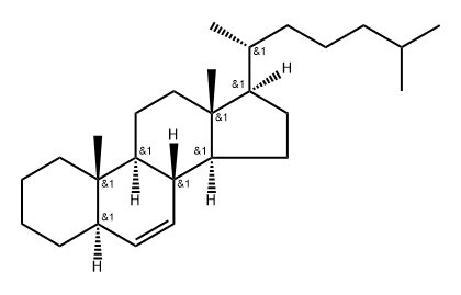 (9S,14S)-10,13-dimethyl-17-[(2R)-6-methylheptan-2-yl]-2,3,4,5,8,9,11,1 2,14,15,16,17-dodecahydro-1H-cyclopenta[a]phenanthrene 化学構造式