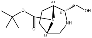 叔丁基(1R,2R,5S)-(羟甲基)-3,8-二氮杂二环[3.2.1]辛烷-8-羧酸盐 结构式