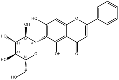 白杨素 6-C-葡萄糖苷,28368-57-2,结构式