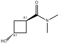trans-3-Hydroxy-N,N-dimethylcyclobutane-1-carboxamide Structure