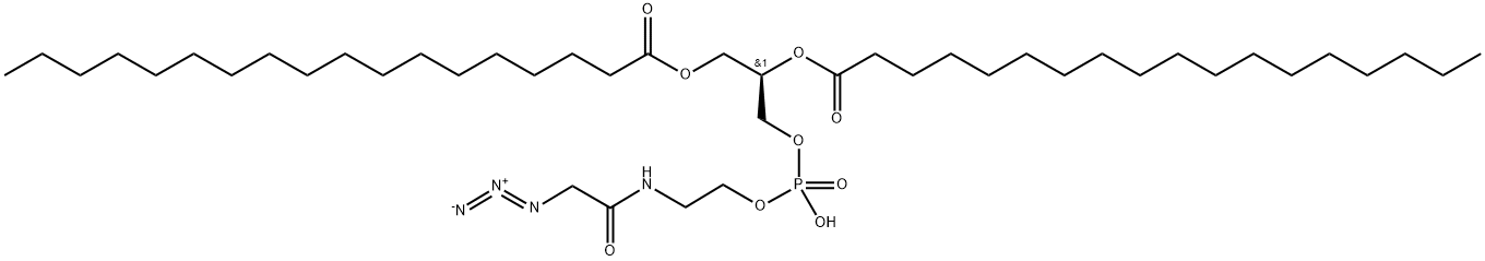 (2R)-3-(((2-(2-叠氮乙酰氨基)乙氧基)(羟基)磷酰基)氧基)丙烷-1,2-二硬脂酸二酯 结构式